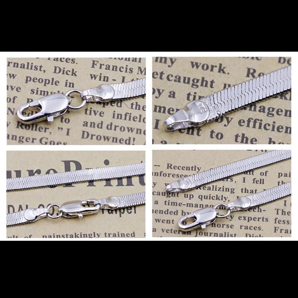 NWOT Flat Snake sterling silver Chain - Picture 5 of 5